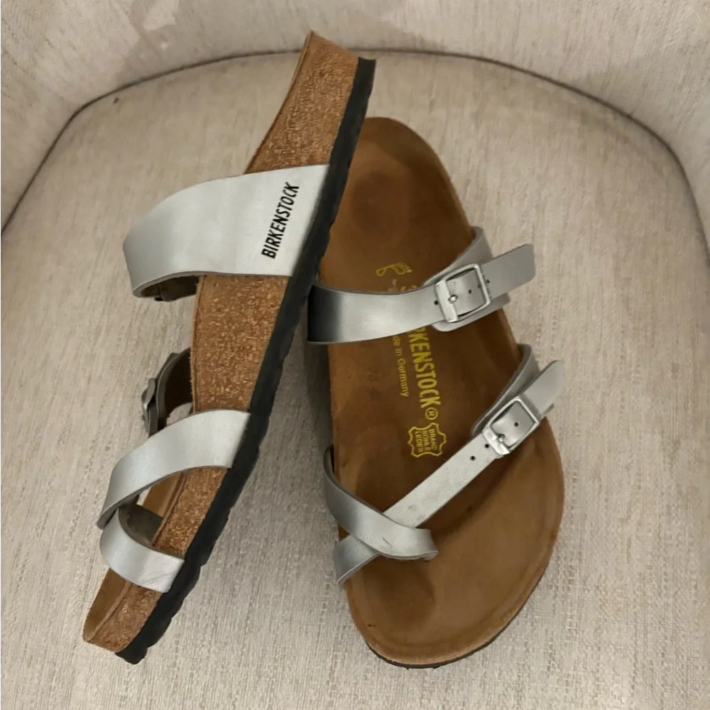 Birkenstock Mayari Silver Sandals Size 39 - Picture 3 of 5
